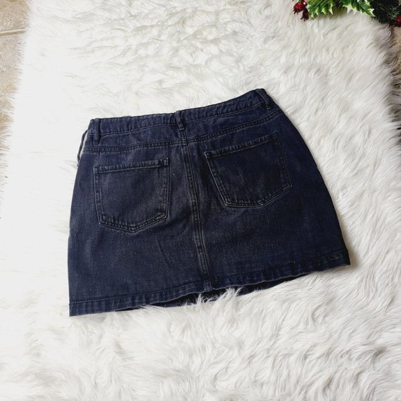 Kendall and Kyle Womens Black Denim Jean Mini Skirt - Picture 2 of 3